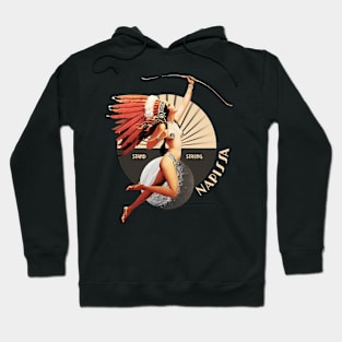 Napissa 1920's Art Deco Indian Moon Pin Up Girl Retro Stand Strong Hoodie